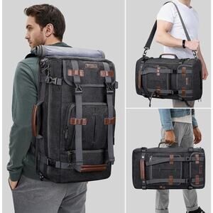 Witzman Recreation Canvas Travel Backpack Duffle Bag Laptop Convertible Rucksack